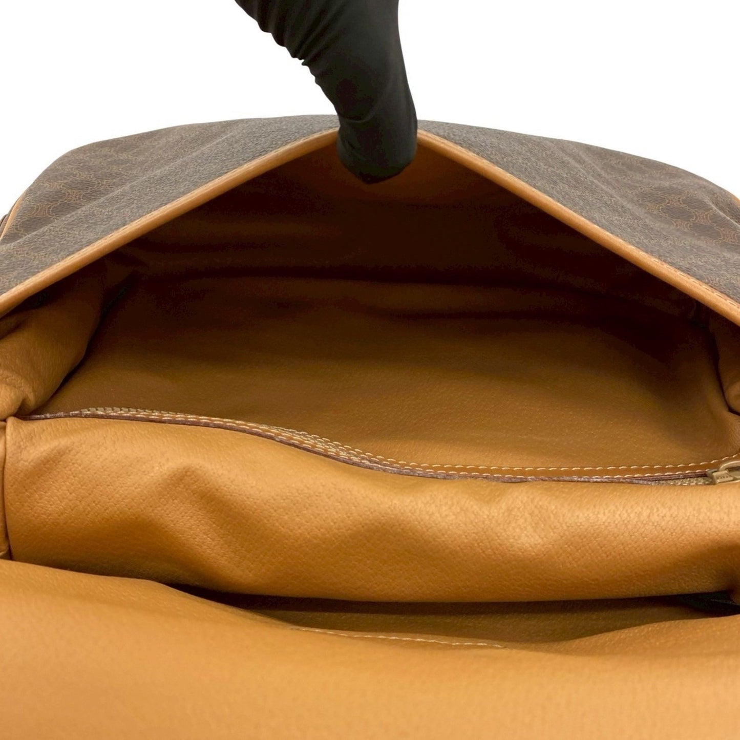 Celine Macadam Blason Pattern Leather Shoulder Bag/Sacoch/Body Bag Brown 013-5