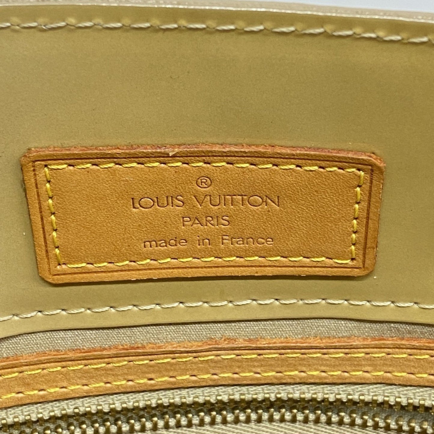 Louis Vuitton Vernis Reed Pm Handbag M91144 Beige