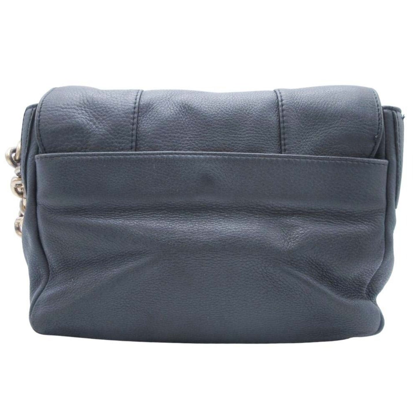 Tory Burch Tory Burch Logo Plate Leather Chain Shoulder Bag Flap Black