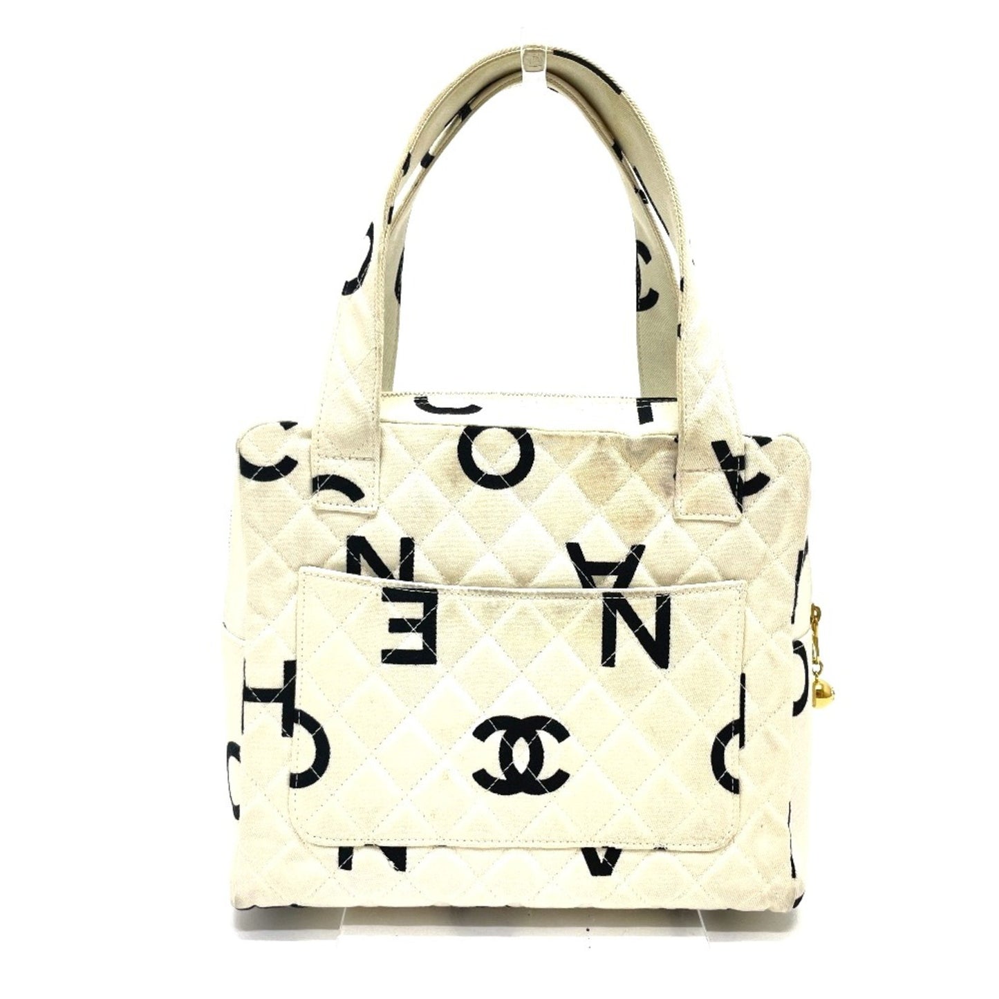 Chanel Cc Mark Bag Tote Bag Hand Bag Ivorybased X Black