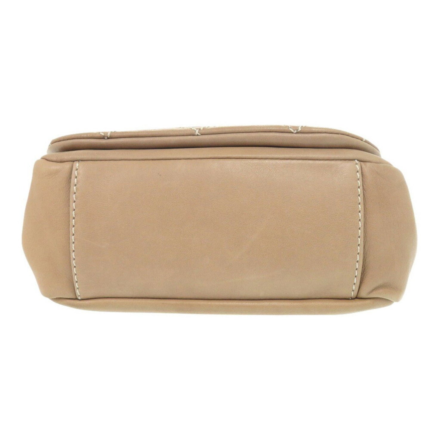Chanel Wild Stitch Coco Mark Chain Shoulder Bag Lambskin Beige 0157Chanel