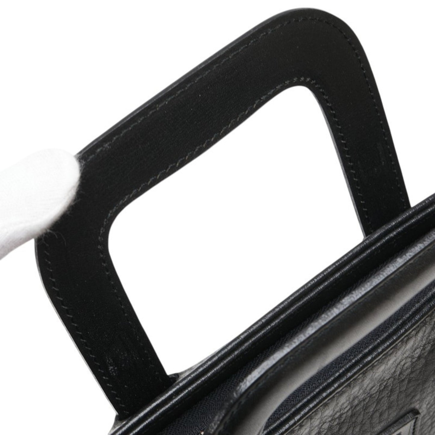 Burberry'S Check Lining Business Bag Briefcase In Black Leather
