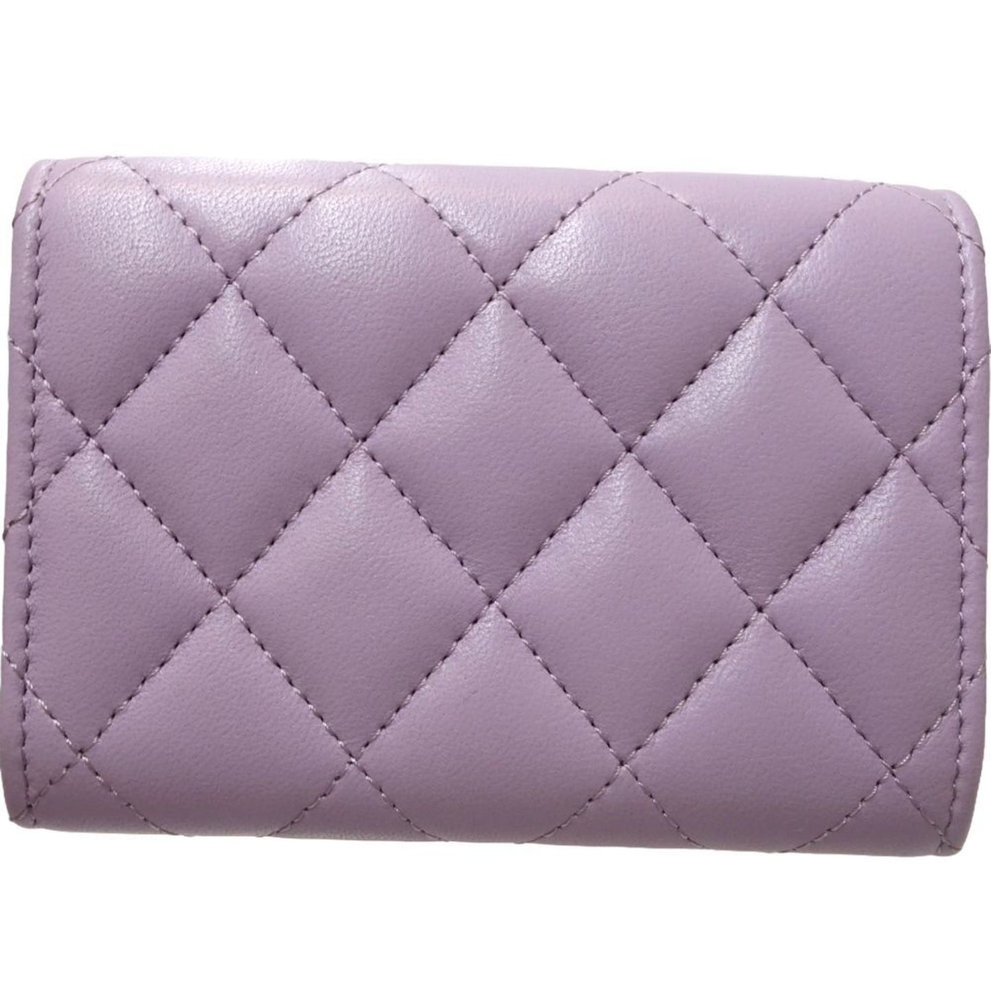 Chanel Chanel Bi-Fold Wallet Ap3808 Small Flap Cc Pearl Coco Mark Lambskin Light Purple 180546