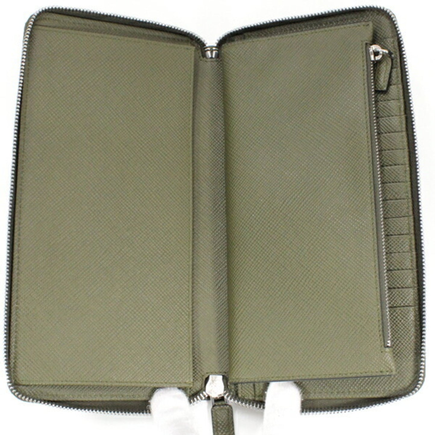 Prada Khaki Saffiano Long Wallet