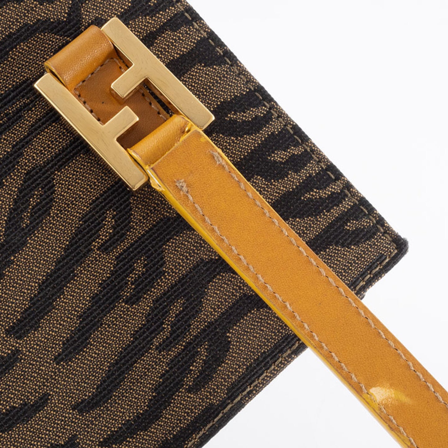 Fendi Zebra Handbag 26346 Canvas/Leather Brown