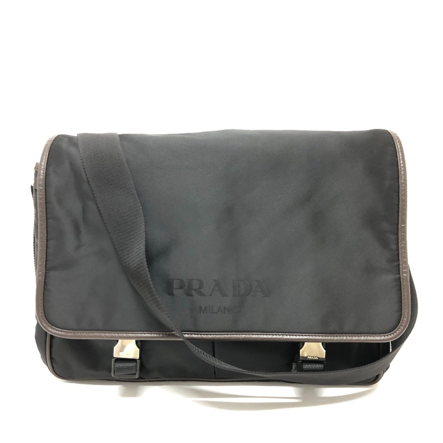 Prada Va0793 Bag Crossbody Bag Shoulder Bag Black Brown/Silverhardware