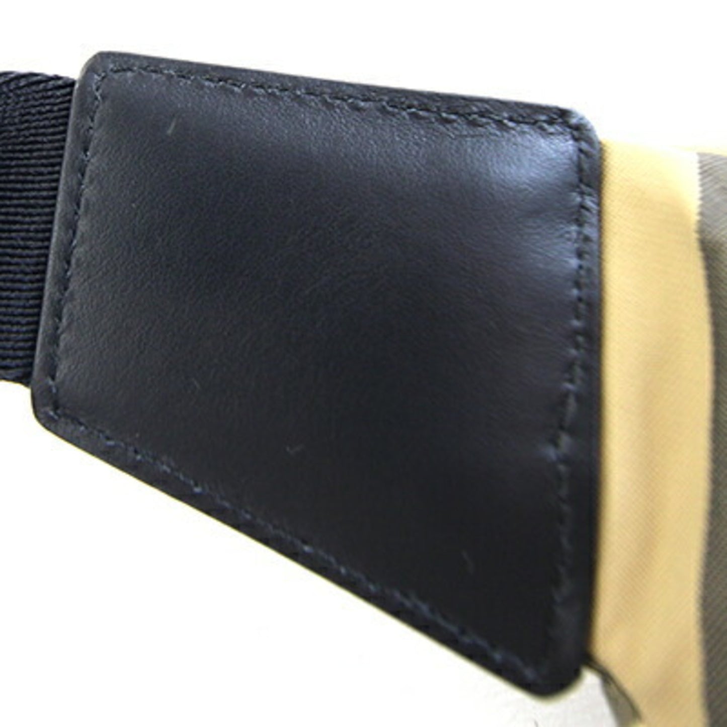 Burberry Body Bag 8014715 Beige Black Nylon Leather Check Belt Waist Burberry