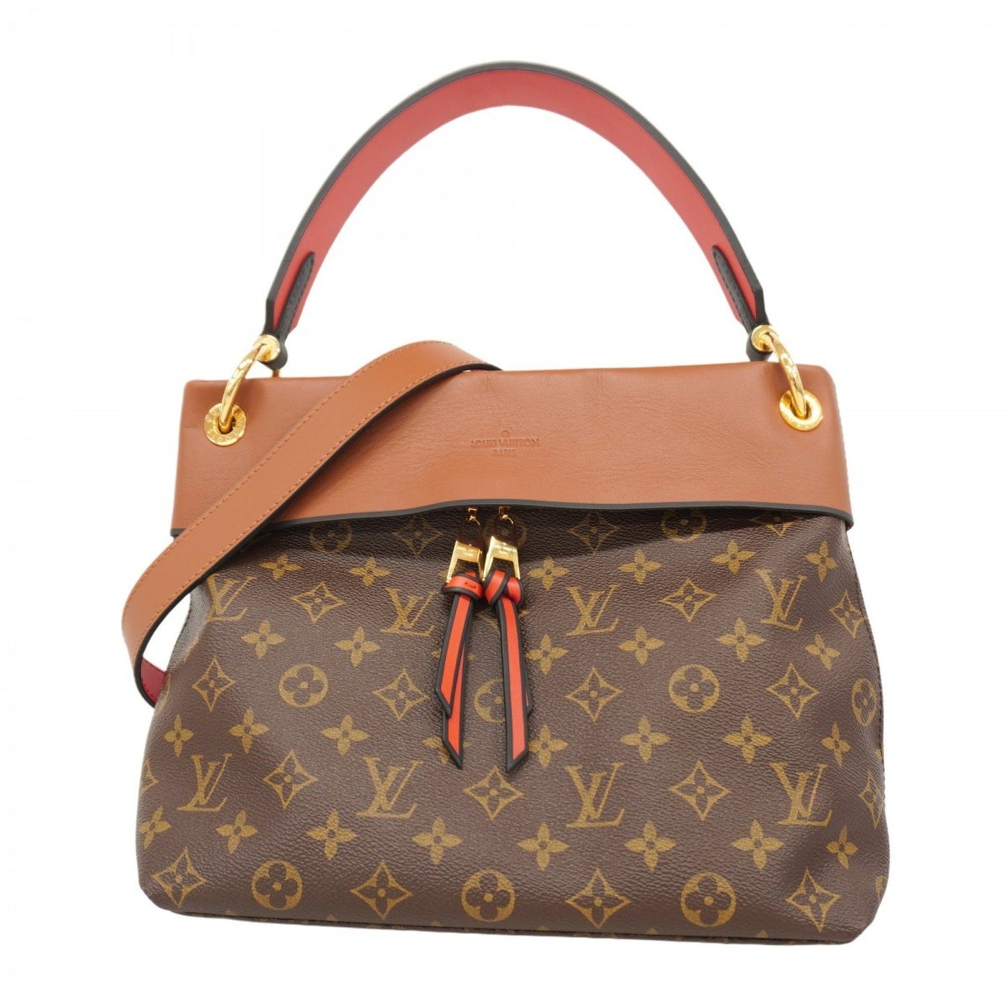 Louis Vuitton Monogram Tuileries Hobo Handbag M43155 Brown/Red 2-Way Bag
