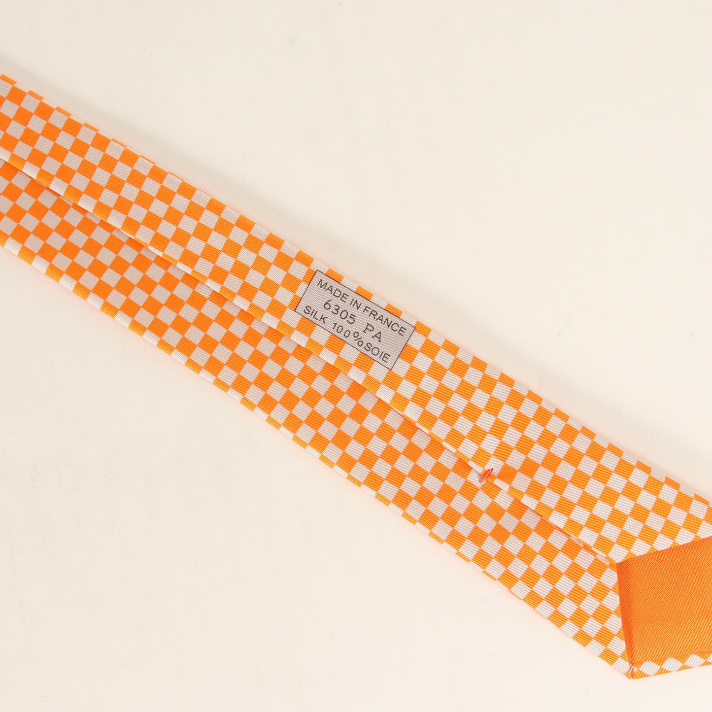 Hermes Chessman Knight Monogram Silk Tie 6305 Pa Orange Blue