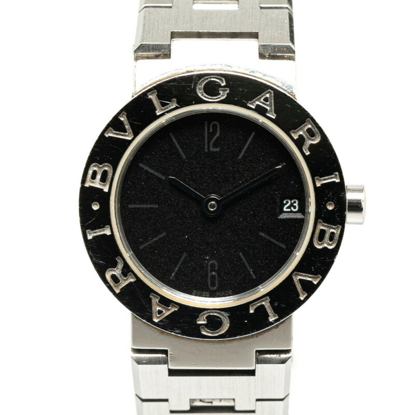 Bvlgari Watch Bb23Ss Quartz Black Dial Stainless Steel