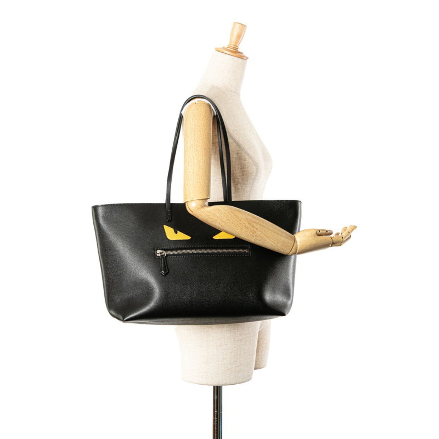 Fendi Bugs Monster Roll Bag Shoulder Tote 8Bh185 Black Multicolor Leather