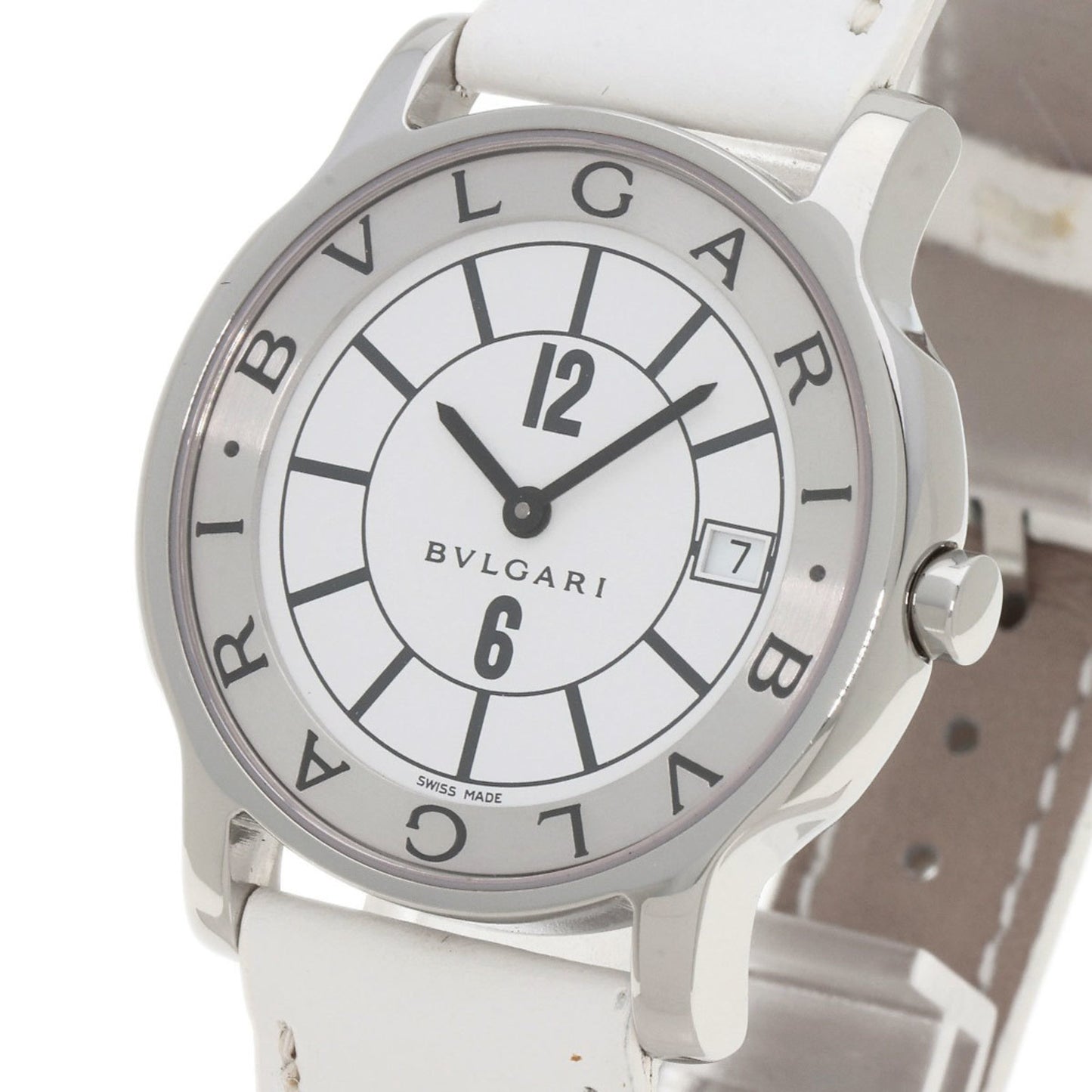 Bvlgari St35S Solotempo Watch Stainless Steel Leather