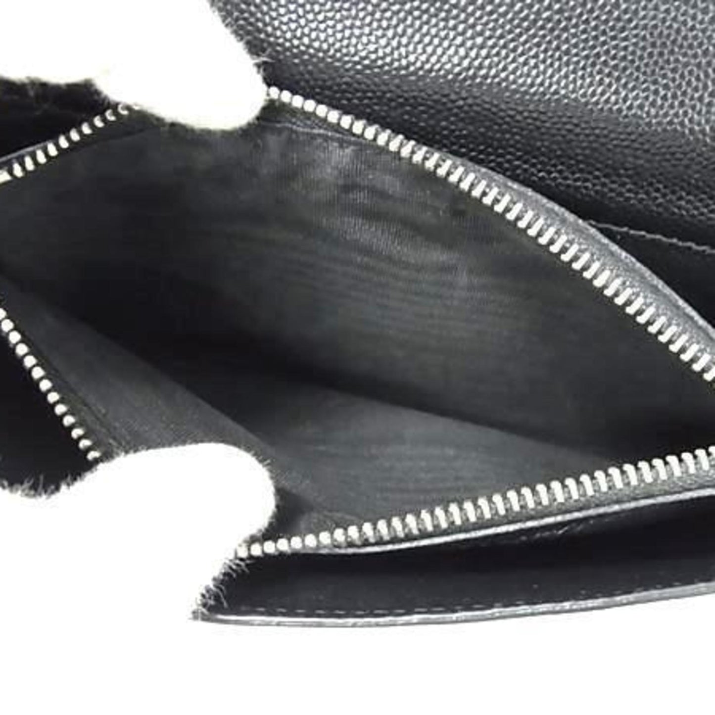 Saint Laurent Saint Laurent Wallet 328558 Black Leather Round Long