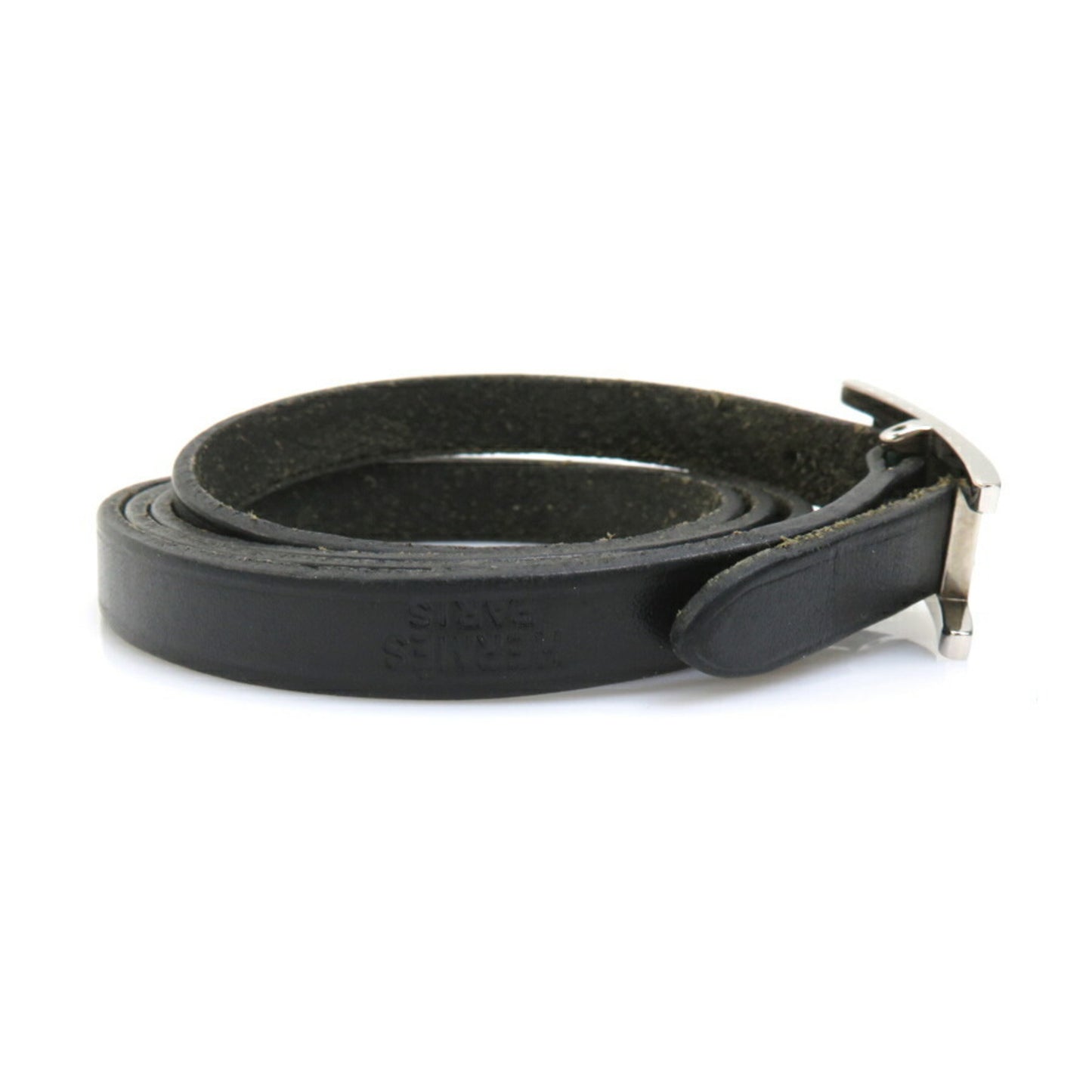 Hermes Herms Api Leather Bracelet In Black