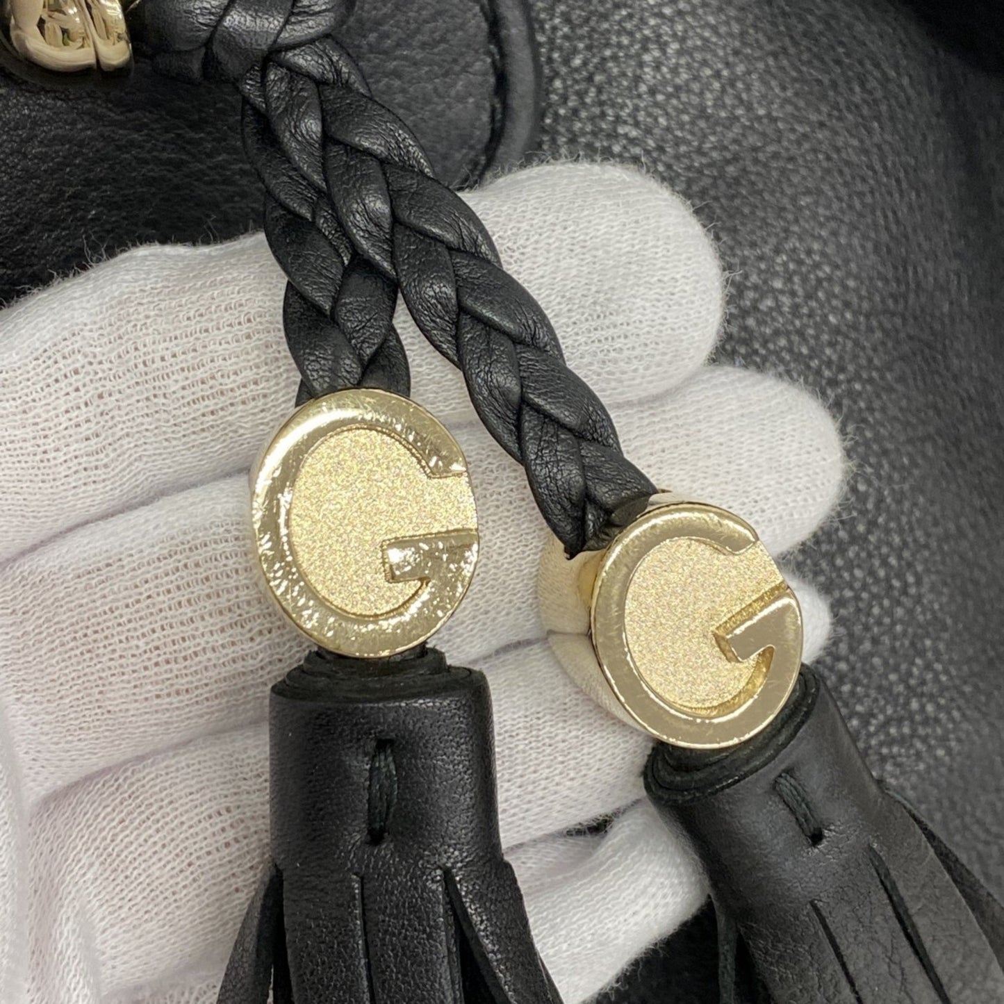 Gucci Marrakech Shoulder Bag 257029 Leather Black