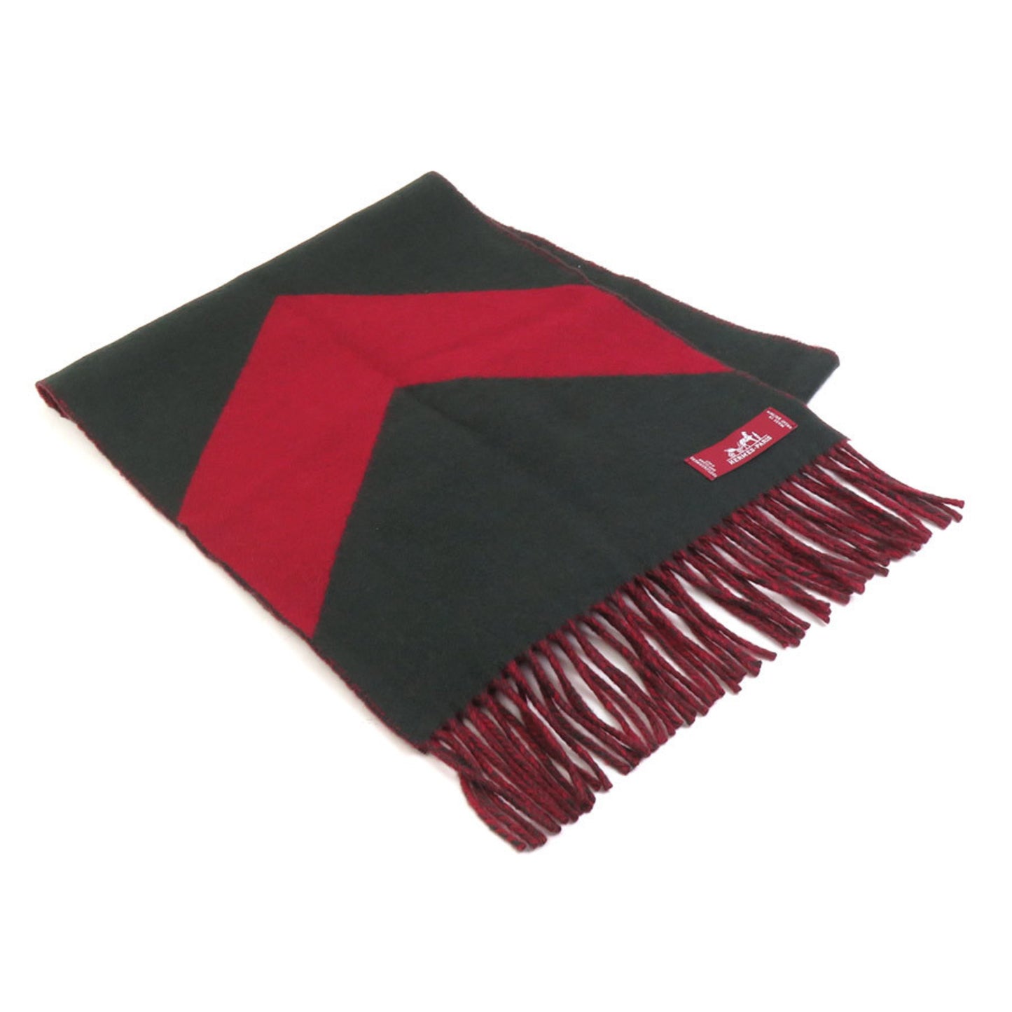 Hermes Hermes Scarf/Muffler Cashmere Khaki Red