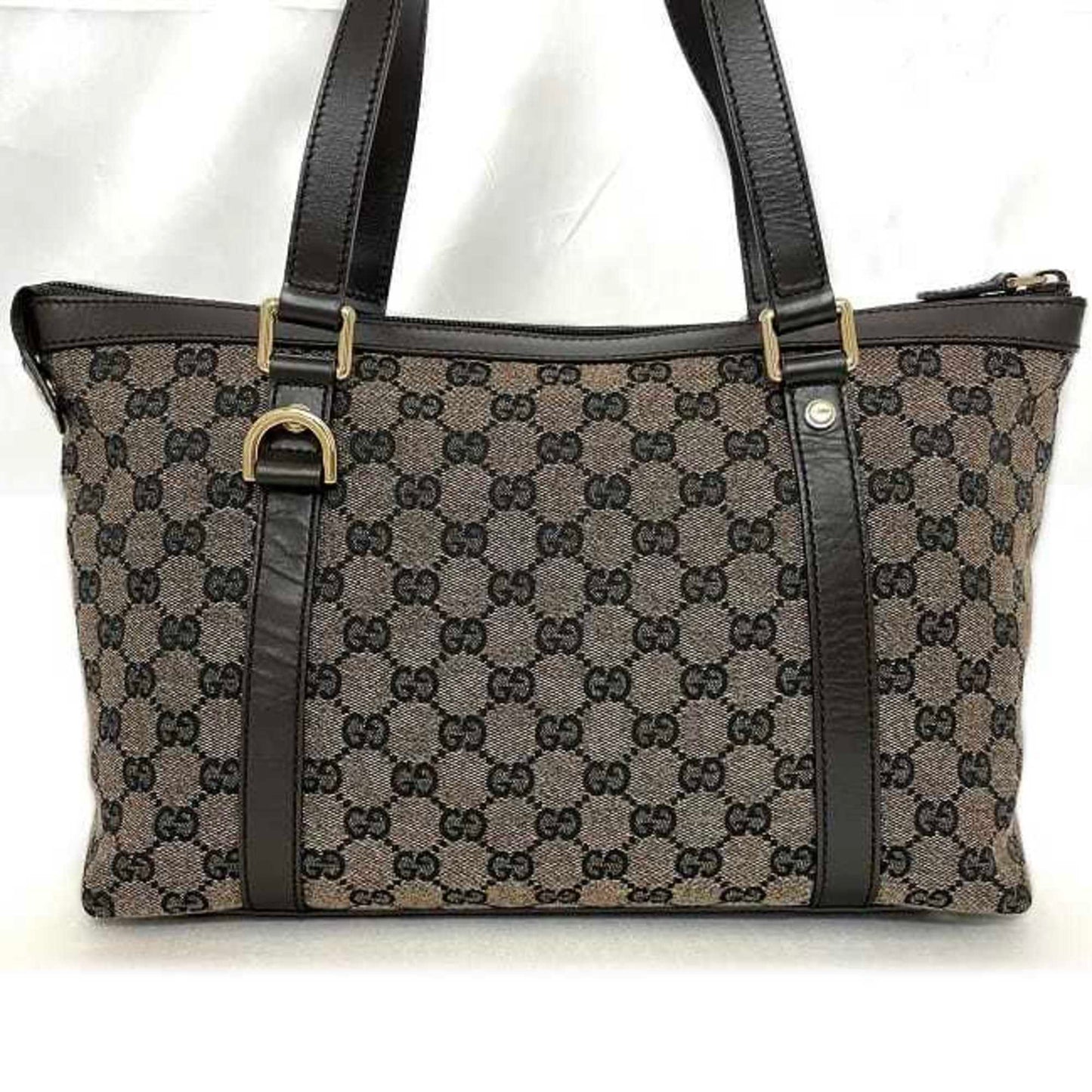 Gucci Tote Bag F-22929 Brown Dark 272399 Canvas Leather 498879 Gucci Gg