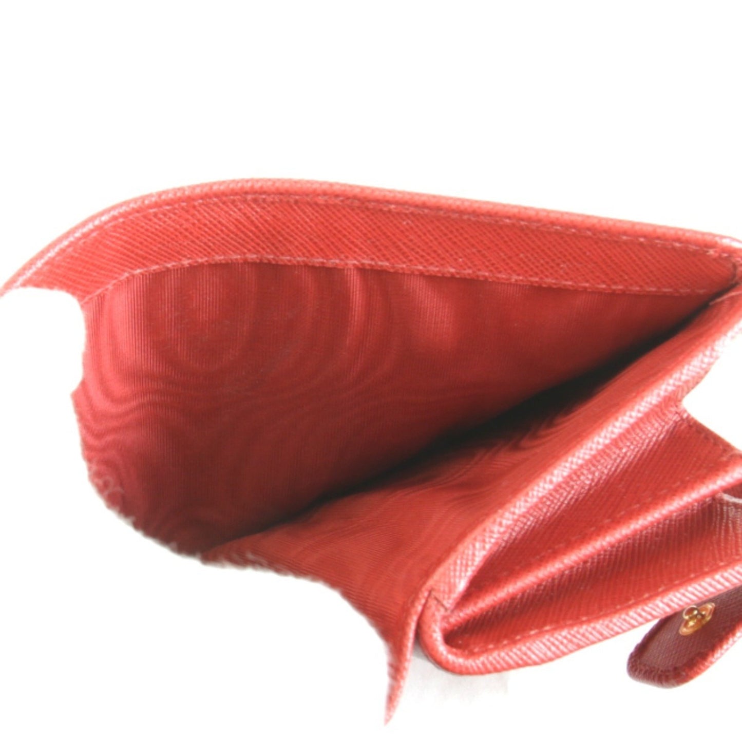 Prada Saffiano Iml018 Bi-Fold Wallet Leather Red