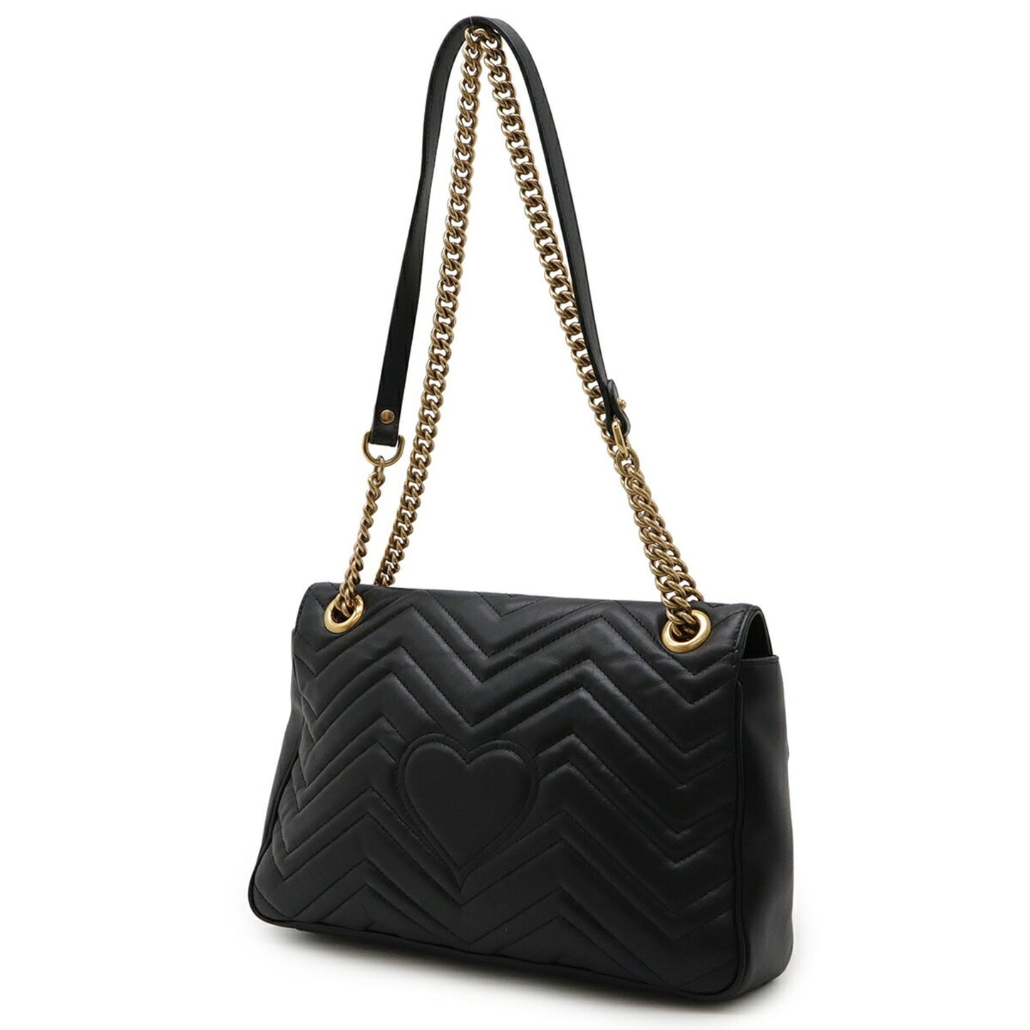 Gucci Gg Marmont Chain Shoulder Bag Pochette In Quilted Leather