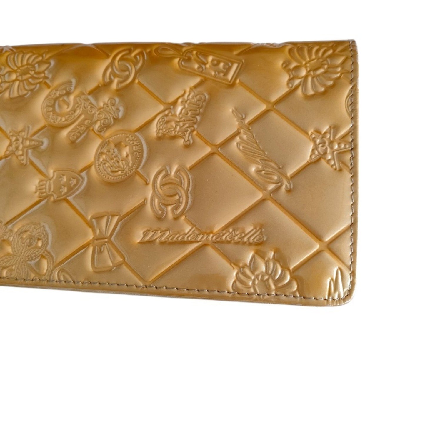 Chanel Coco Mark Symbol Charm Icon Bi-Fold Long Wallet A37151 Gold Color