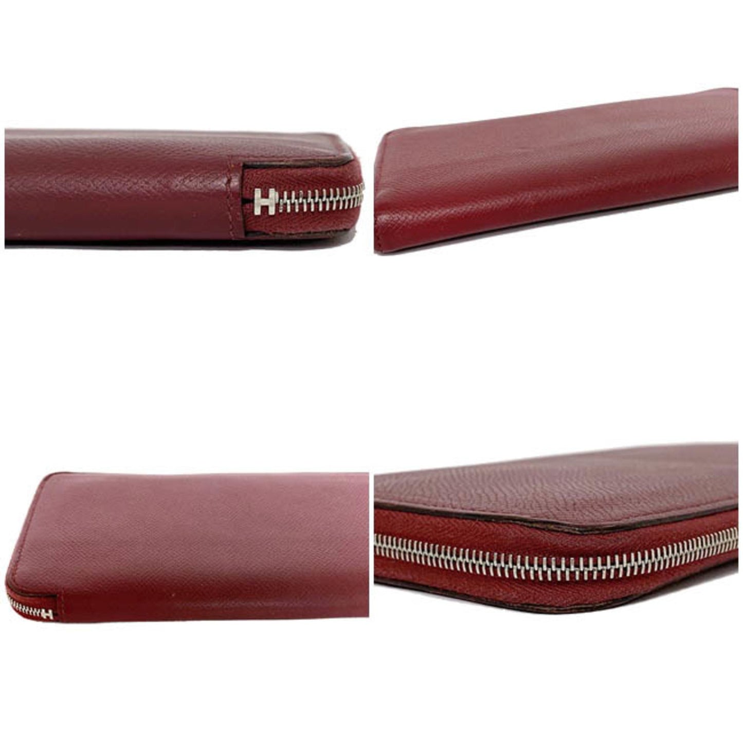 Hermes Long Wallet Azap Bordeaux Rouge Glenat Silk In Leather Epson Hermes Round