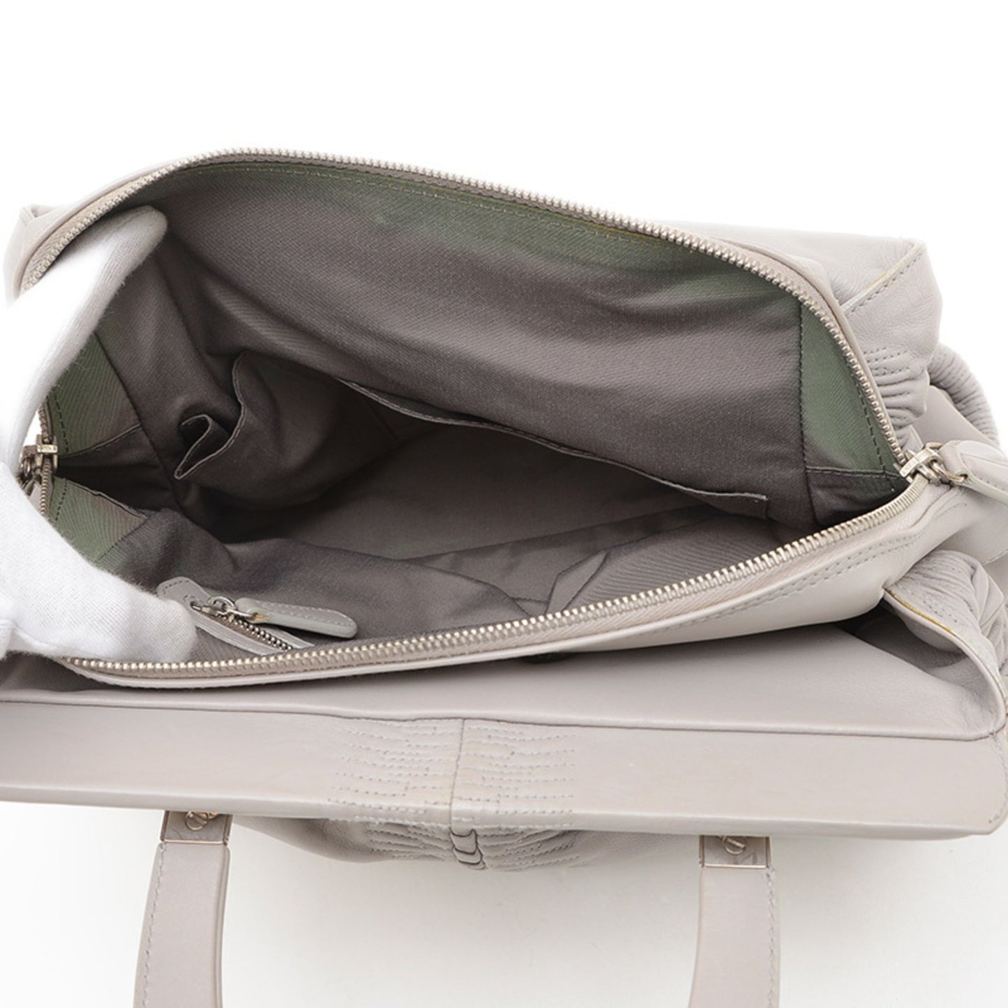 Christian Dior Dior Karenina Handbag Leather Grey