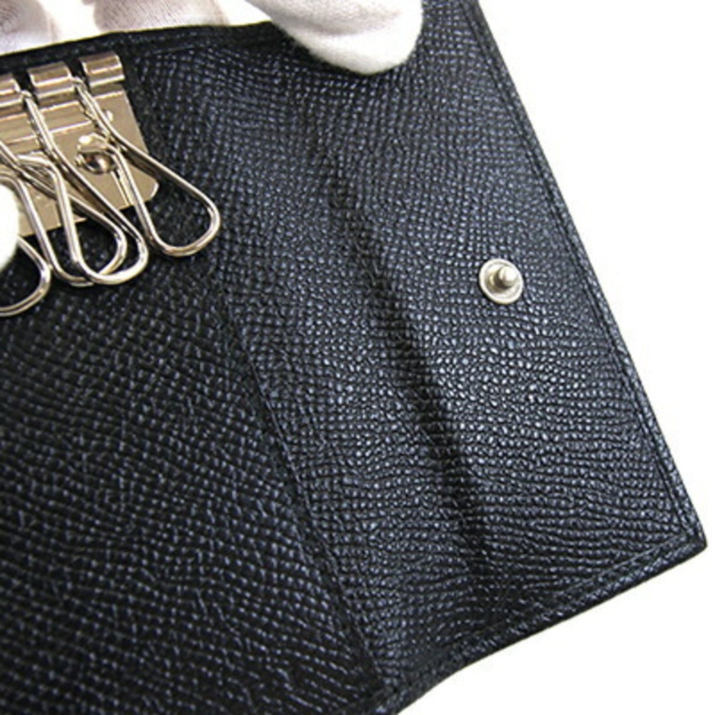 Bvlgari 6-Ring Key Case 20234 Black Leather