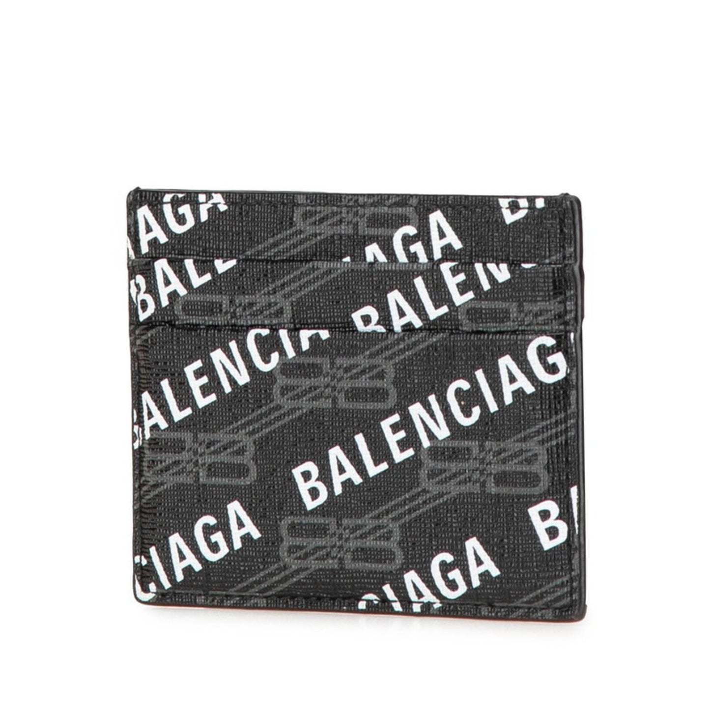 Balenciaga Logo Card Case/Pass Case 594309 Black/White Pvc