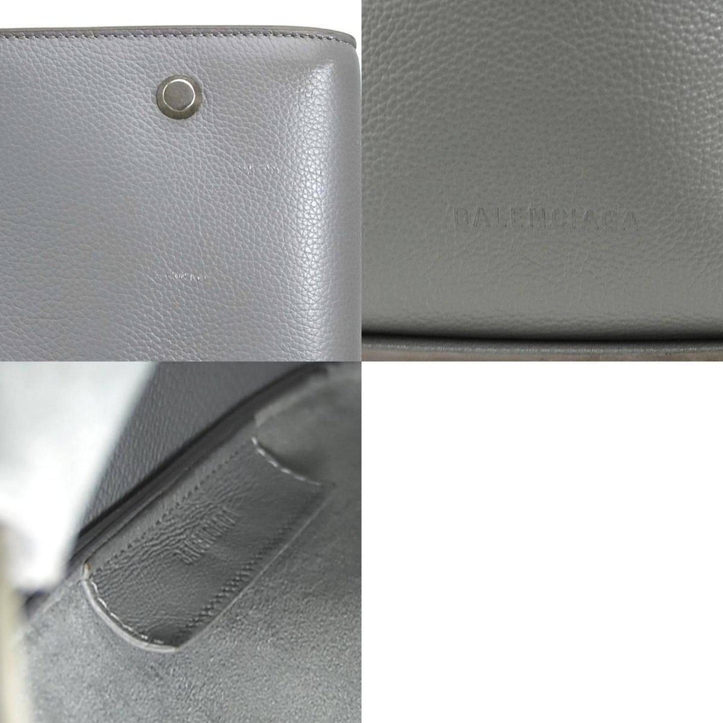 Balenciaga Shoulder Bag North South Leather Grey