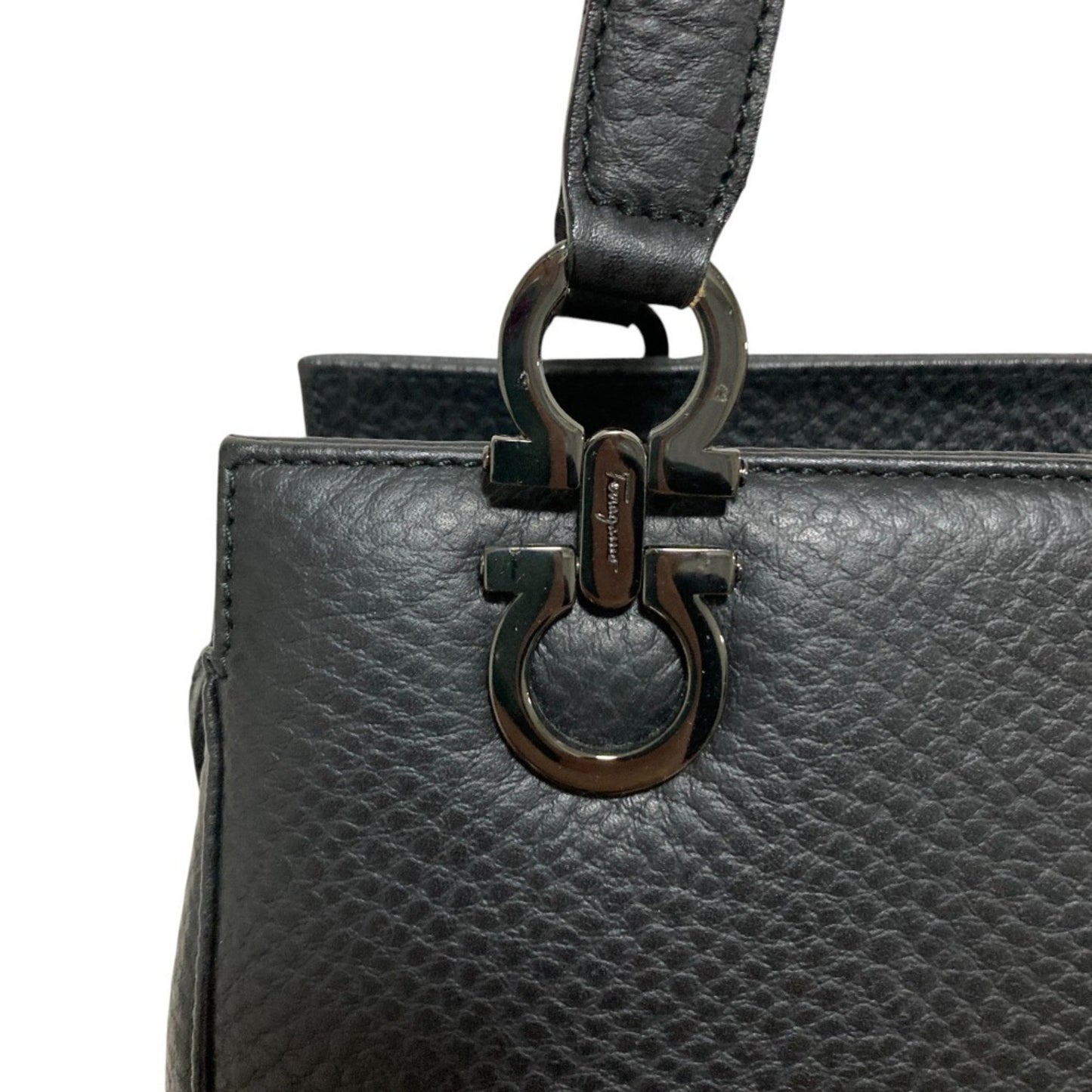 Salvatore Ferragamo Gancini Hardware Leather Tote Bag