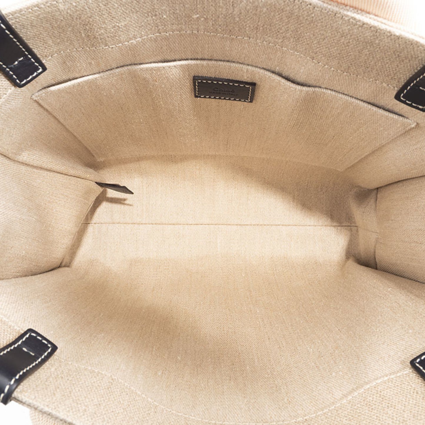 Chlo Chloe Woody Medium Tote Bag S383E66V-91J Linen White | Blue