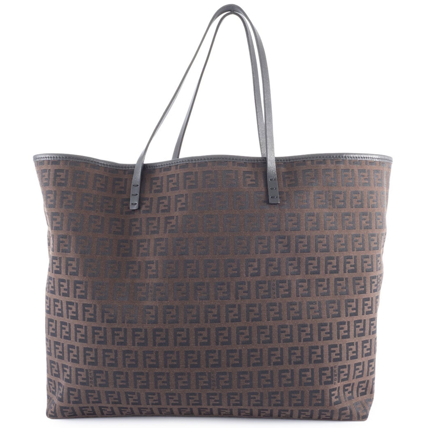 Fendi Zucca Tote Bag 8Bh005 Canvas/Leather Brown
