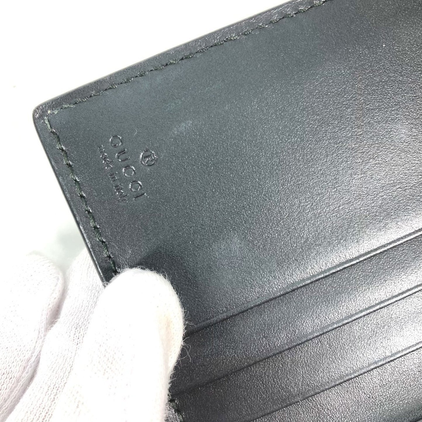Gucci 451192 Guccissima Gg Ribbon Business Card Case