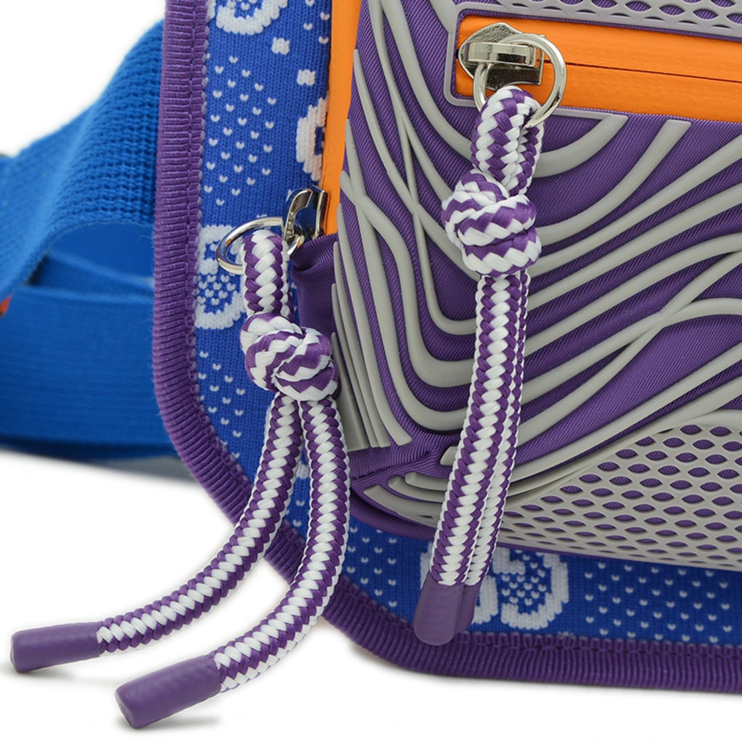 Gucci Gg Nylon Waist Bag Body Rubber Purple Blue 752102 Bp