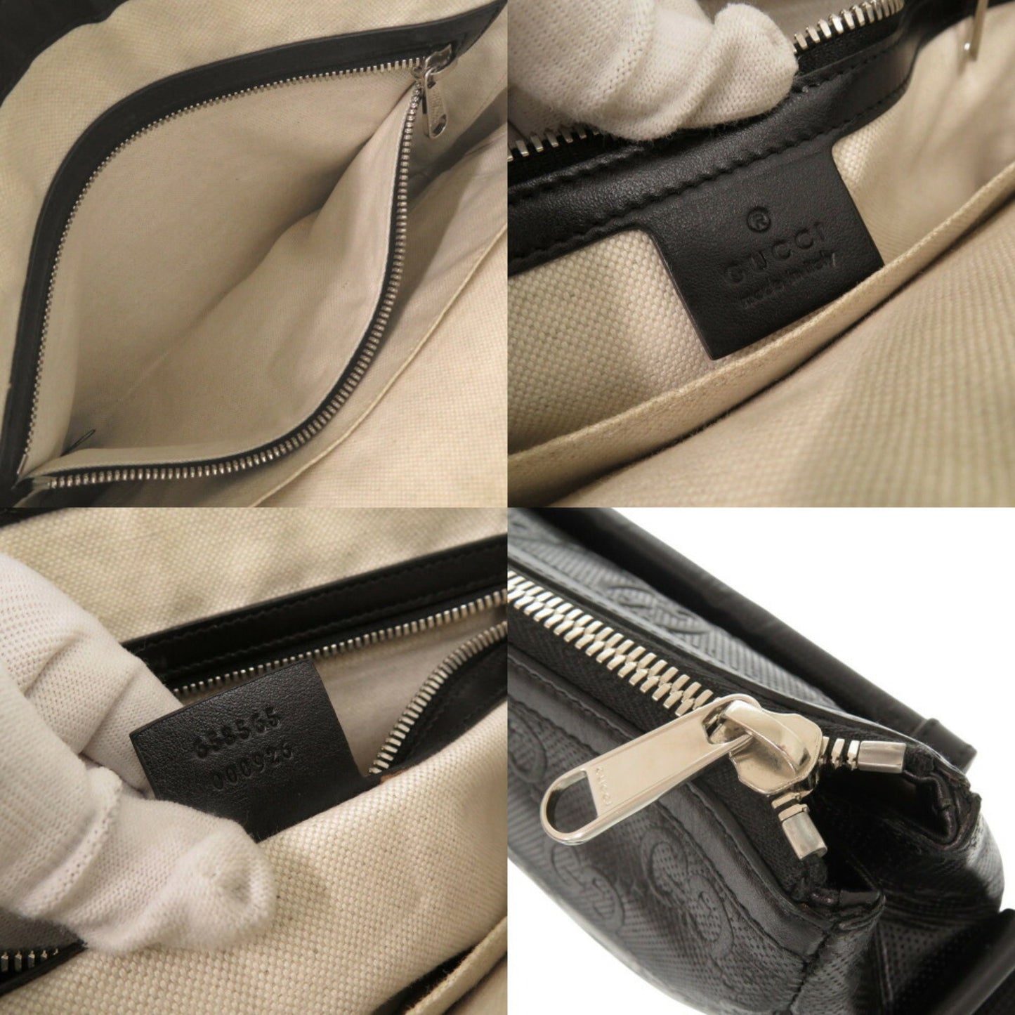 Gucci Gg Embossed 658565 Black Bag Shoulder 1774Gucci