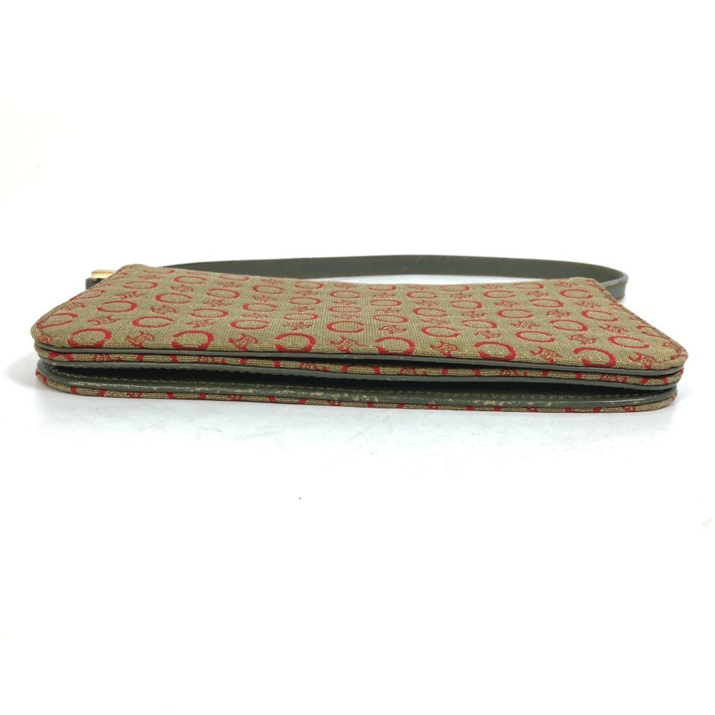 Celine Cmacadam Bag Mini Hand Bag Accessory Pouch Khaki X Red