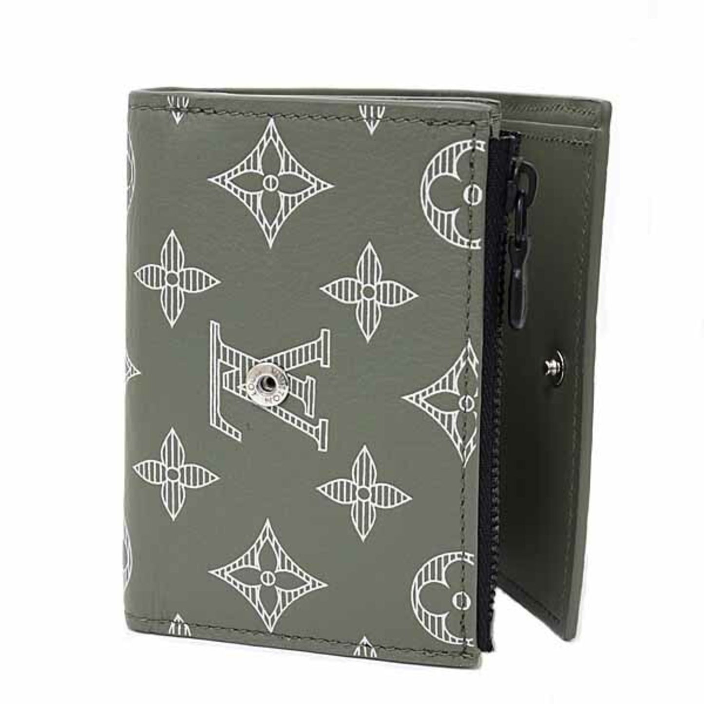Louis Vuitton Victor Wallet Tri-Fold Monogram Shadow M13216 Olive Green