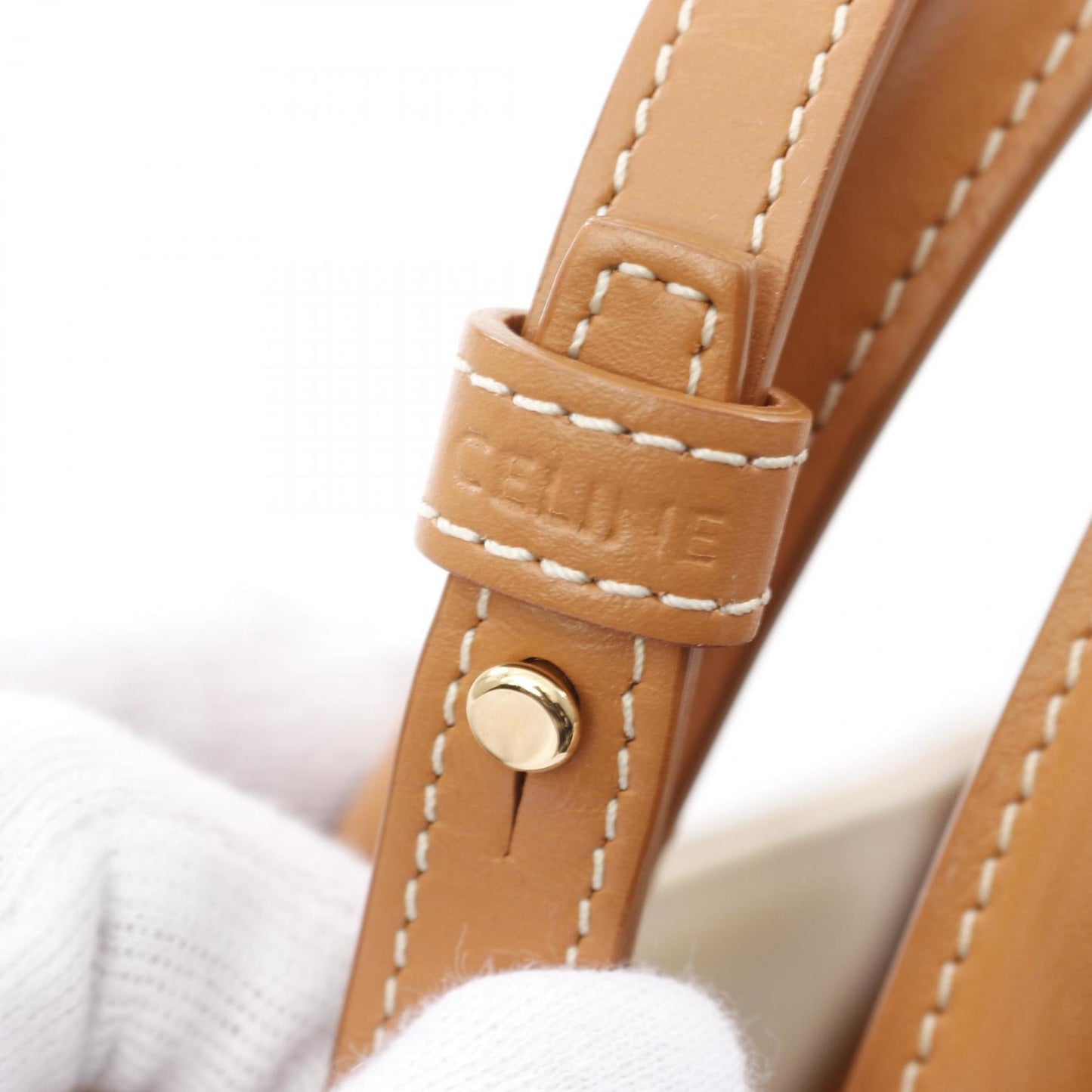 Celine Mini Vertical Cabas Handbag Canvas Leather
