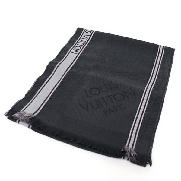 Louis Vuitton Echarpe Messager Damier Geant Scarf Dark Grey 100% Wool M72685