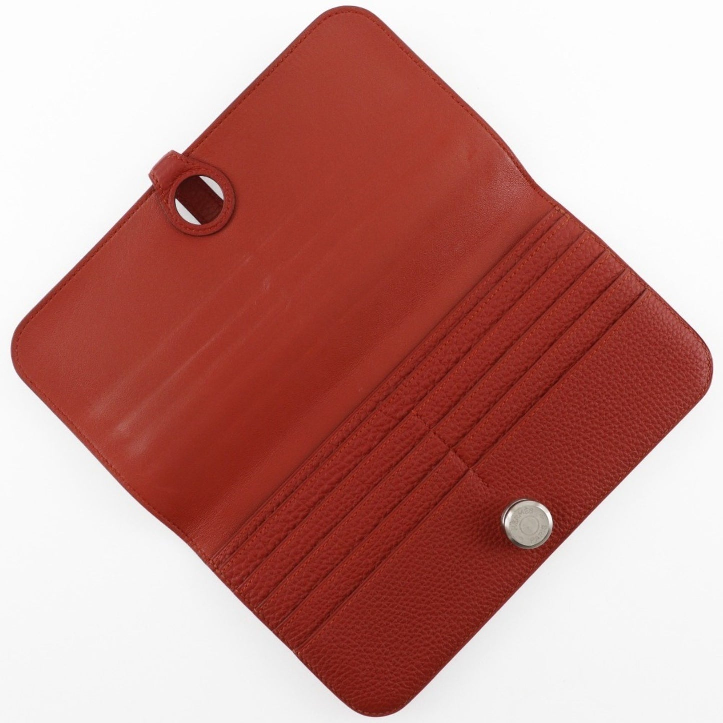 Hermes Hermes Dogon Long Wallet Togo 2014 Red ?R Belt Clasp