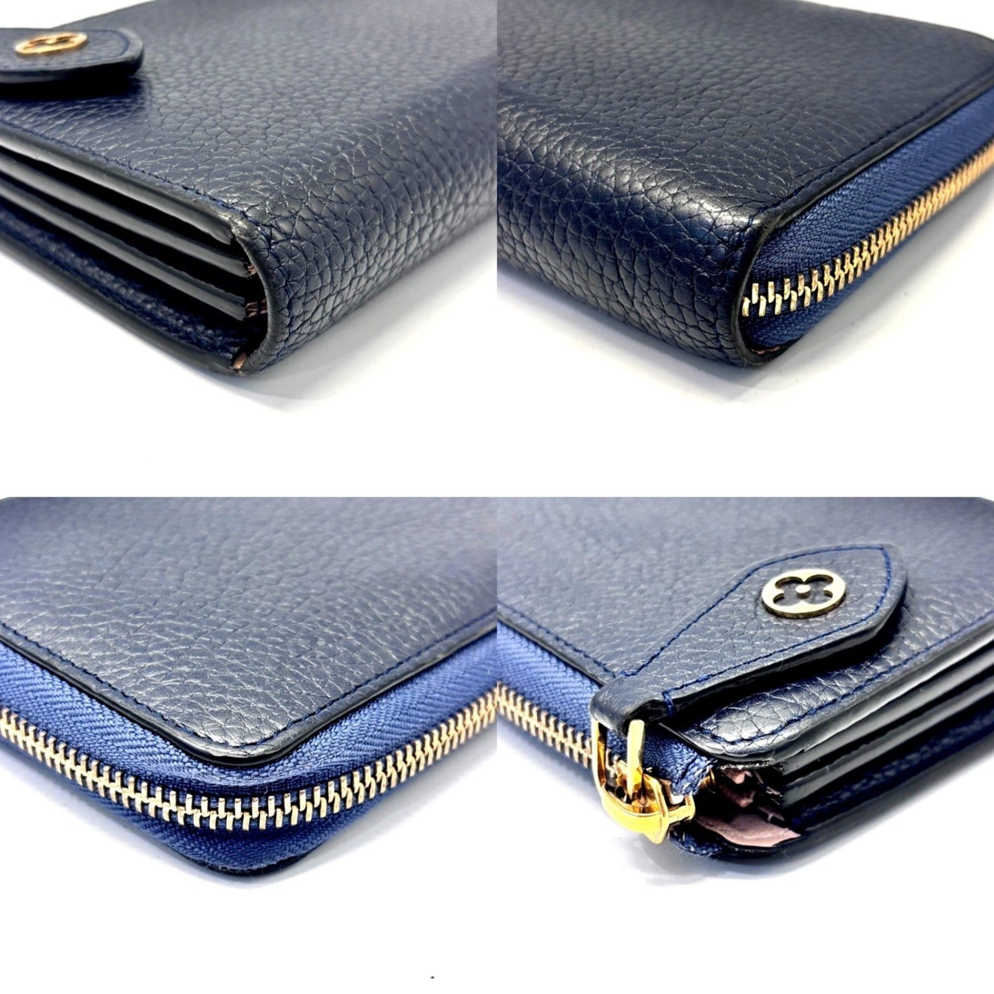 Louis Vuitton Portefeuille Comete Blue Marine L-Shaped Long Wallet Leather Navy Louis Vuitton