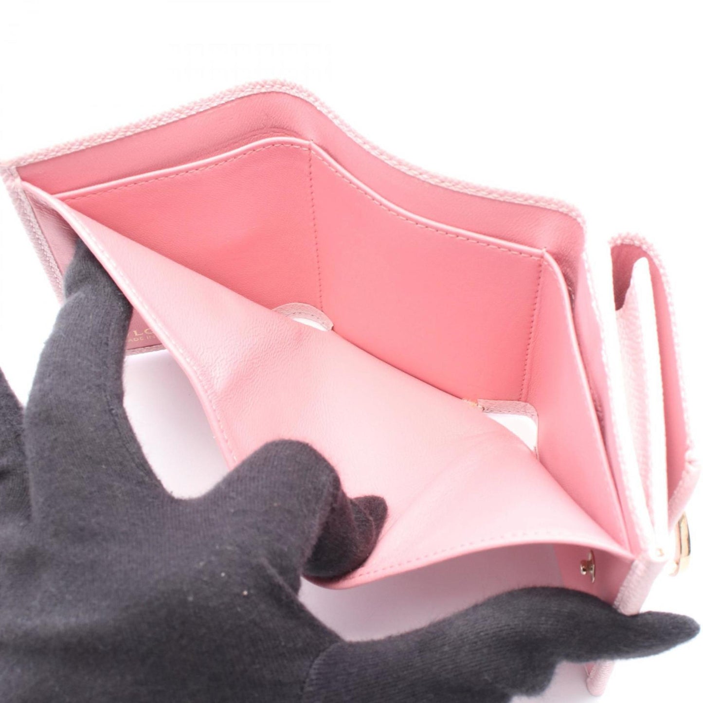 Bvlgari Clip Tri-Fold Wallet Leather