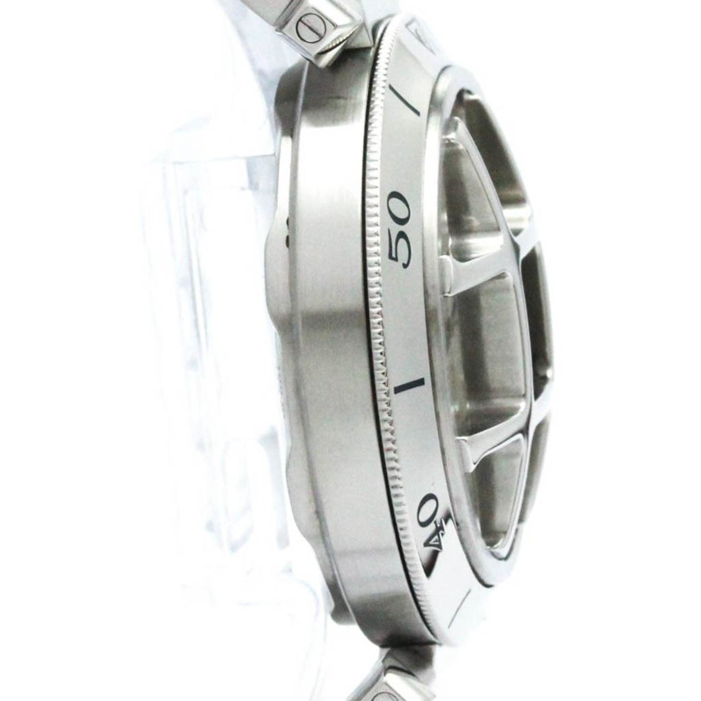 Polished Cartier Pasha 38 Grid Steel Automatic
