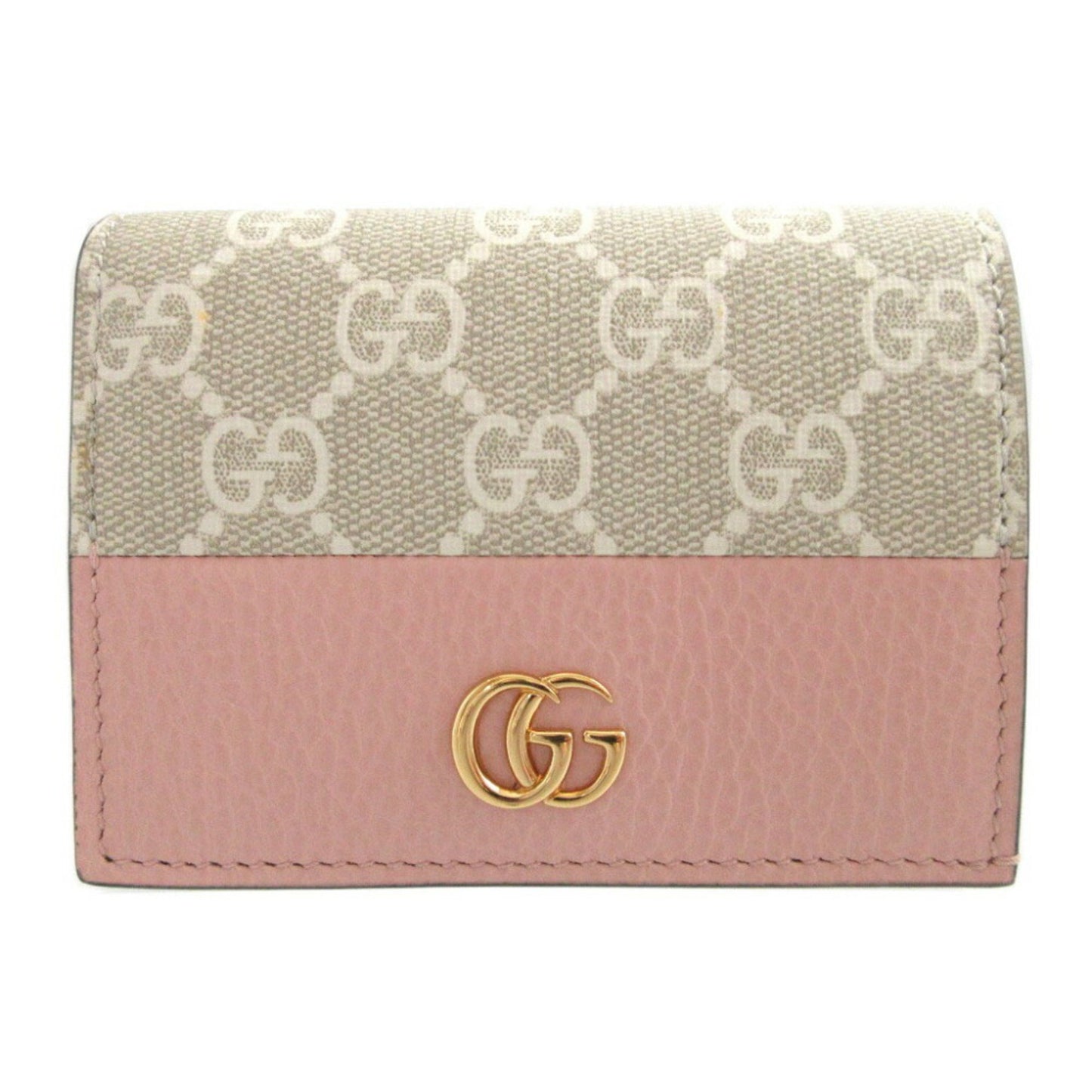 Like New Gucci Gg Marmont 658610 Compact Leather Wallet In Supreme Pink