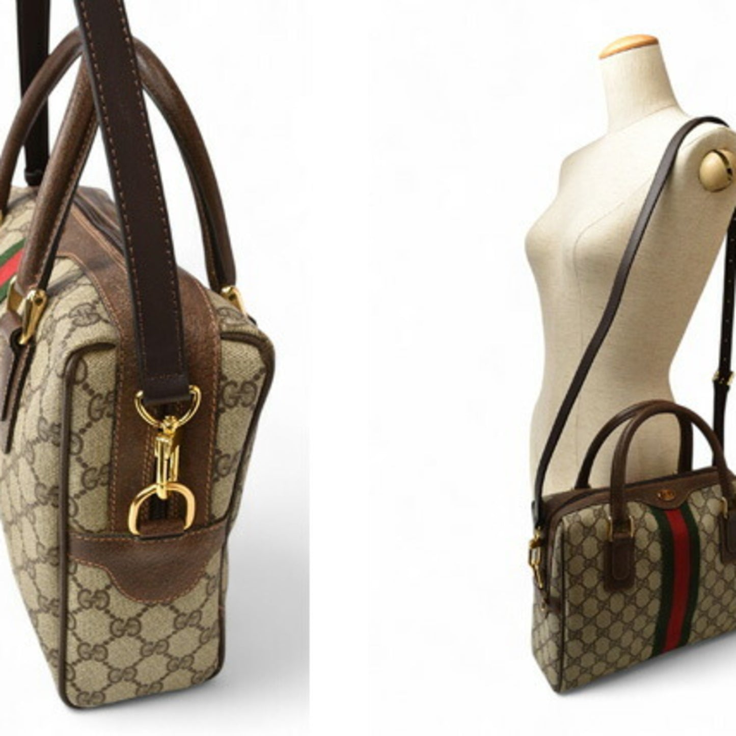 Gucci Boston Bag Shoulder 2Way Gucci Gg Brown Beige Sherry Line