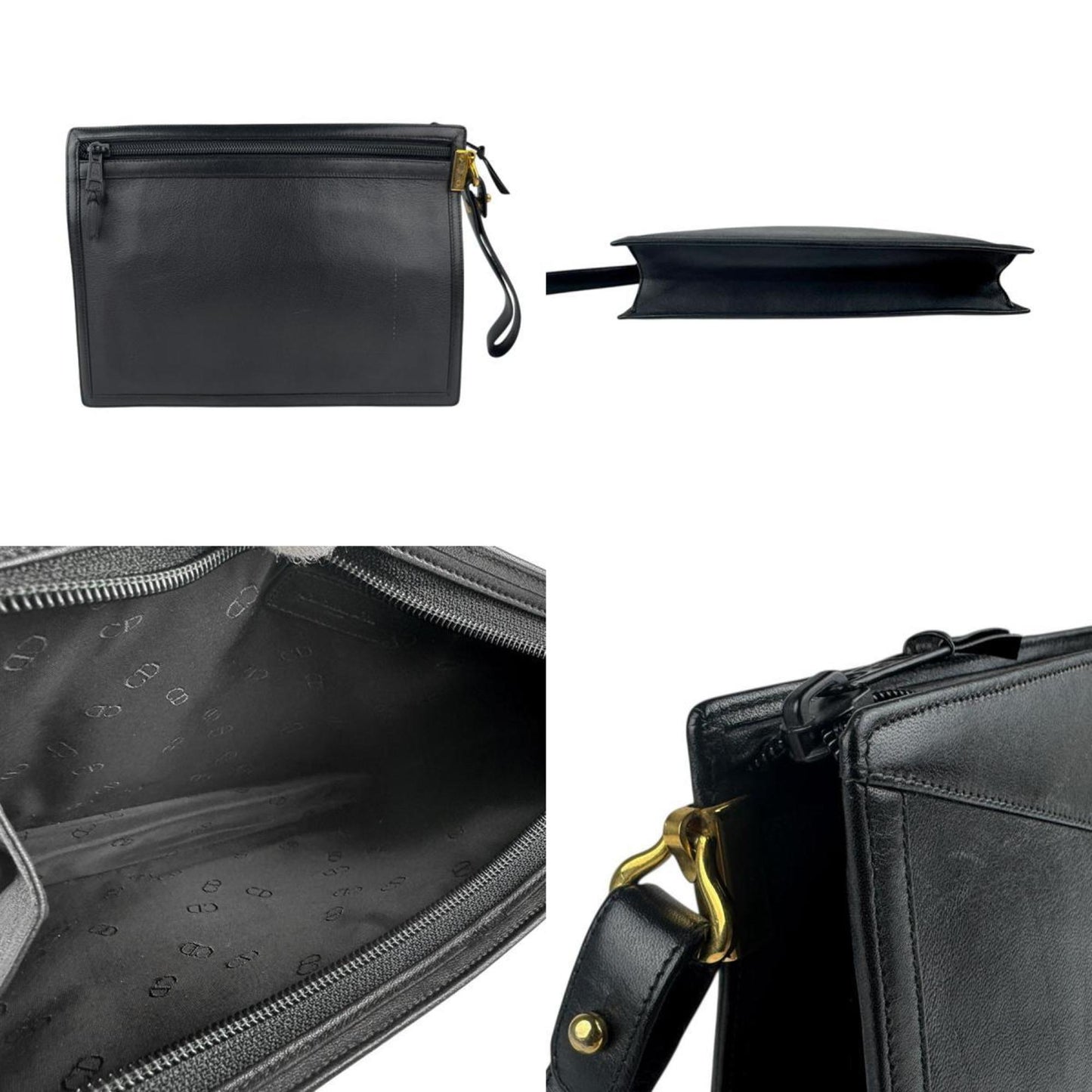 Christian Dior Leather Second Bag Black