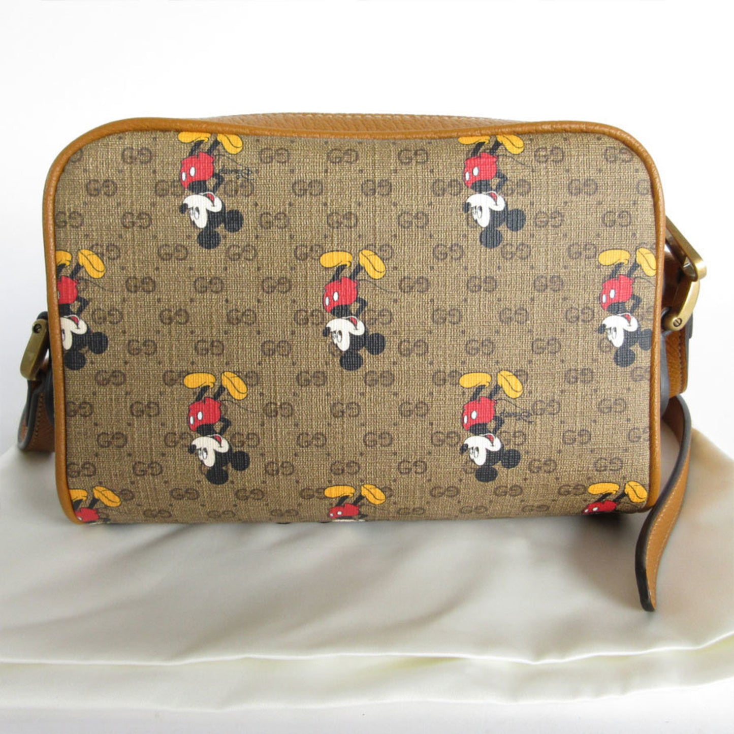 Gucci Shoulder Bag X Disney Leather Brown Multicolor Gold