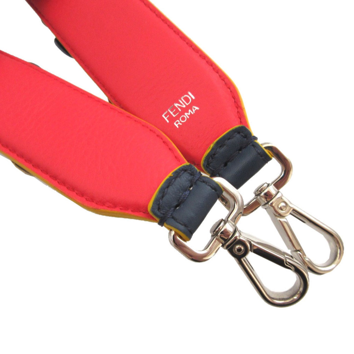 Fendi Strap You Leather Multicolor Navy Studded Floral Print Shoulder 1677 Fendi