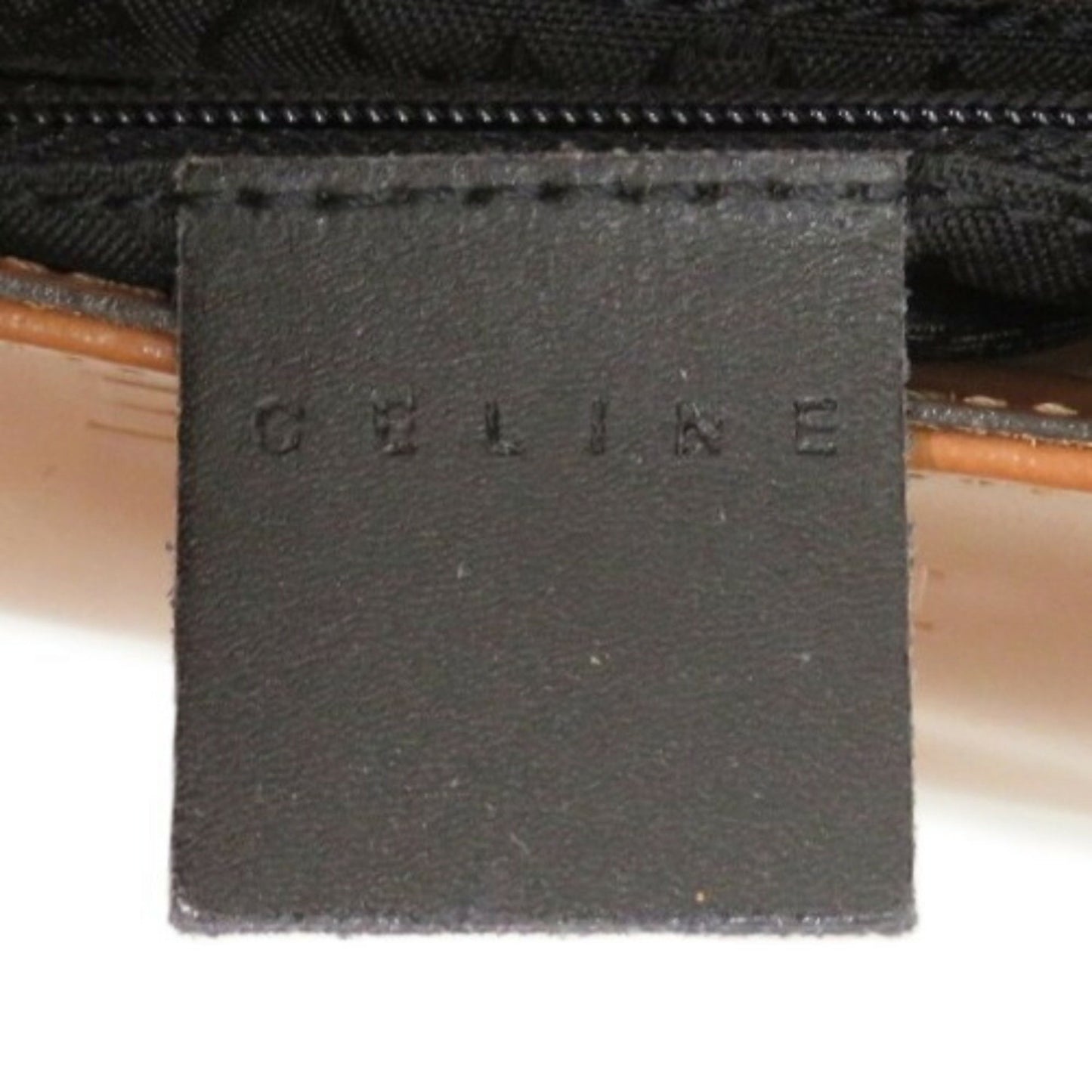 Celine Embossed Leather Camel Shoulder Bag Brown 0441Celine