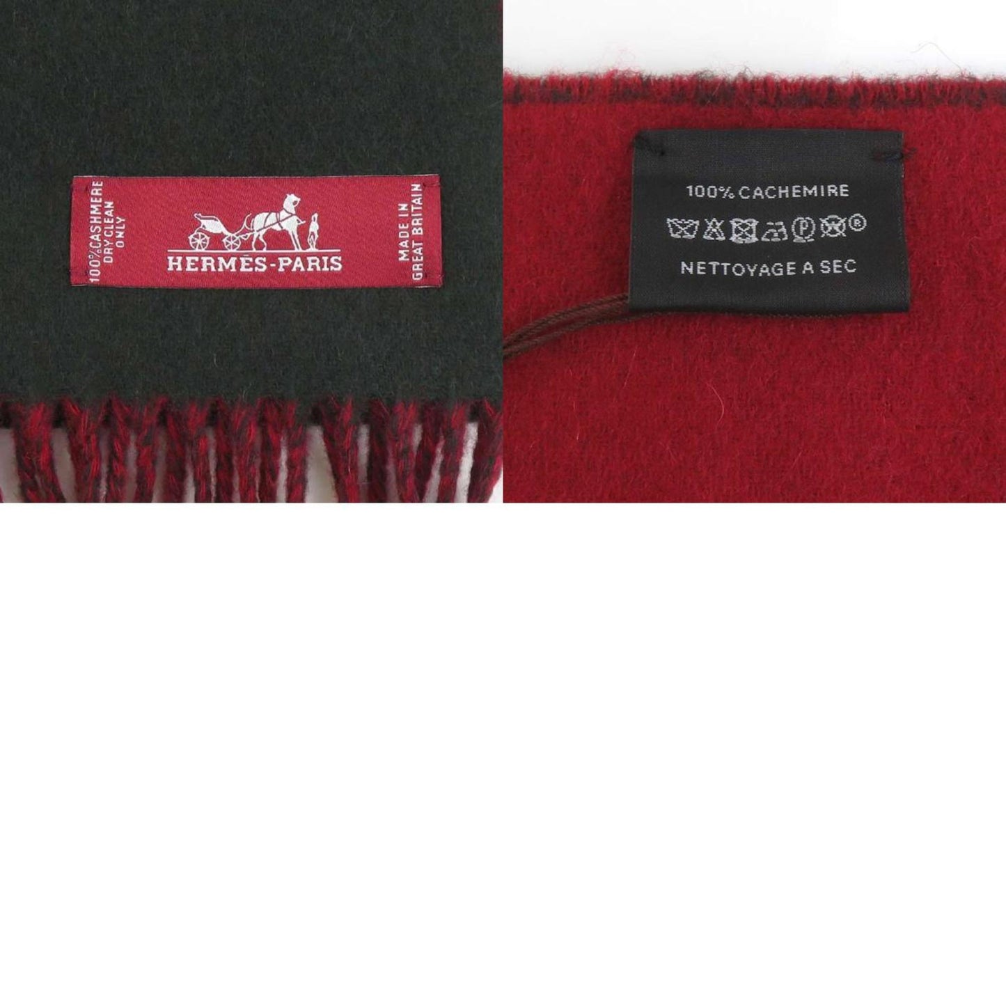 Hermes Hermes Scarf/Muffler Cashmere Khaki Red